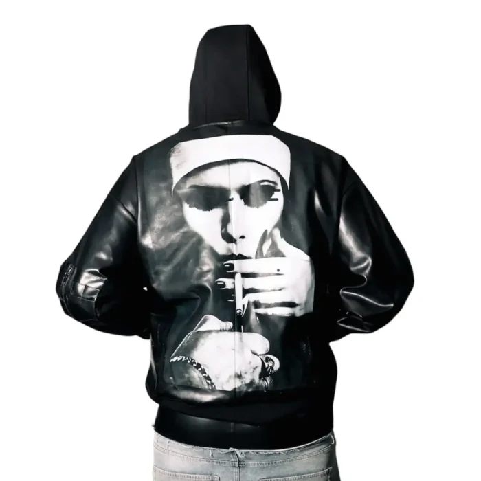 Leather jacket light the lighter